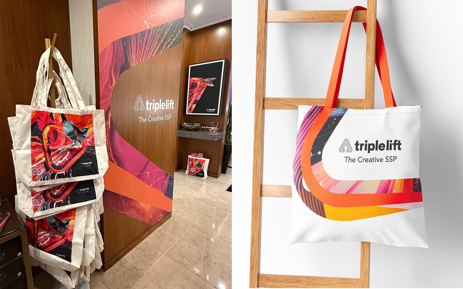 TripleLift event and tote bag applications