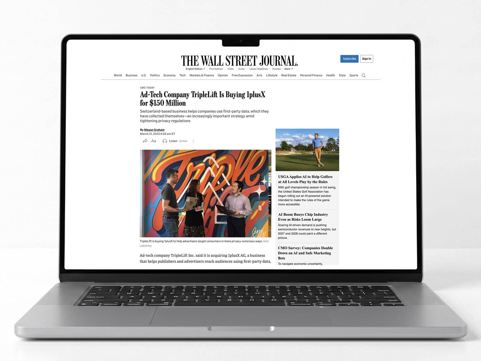 TripleLift Wall Street Journal application